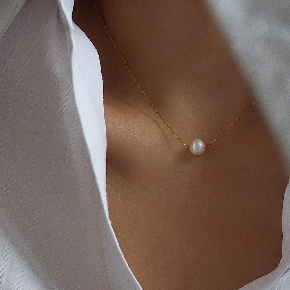 NEW 18K Gold Plated Fresh Water Pearl Necklace